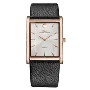 IBSO Ultra-Thin Rectangle Dial Men's Quartz Watch Luxury Business Style Genuine Leather Strap Waterproof New Men WristWatches B2232-WE-RG