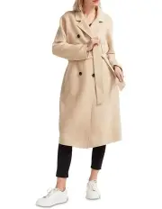[Belle & Bloom] Boss Girl Double-Breasted Wool Coat in Beige