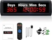 YZ Large 999 Day Countdown Timer, Digital Countdown Clock with Remote Control, 12/24H Real Time, Event Countdown Clock, Countdown Calendar for Retirement, Wedding, Holiday, Birthday, New Baby
