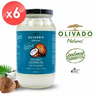 在飛比找ETMall東森購物網優惠-Olivado 紐西蘭原裝進口椰子油6瓶組(500毫升*6瓶