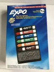 EXPO Dry Erase Marker & Organizer Kit Chisel Tip Assorted 6/Set 80556