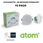 10 PACK Atom Downlight LED 8W Dimmable Tricolour AT9039/WH/TRI - RECESSED