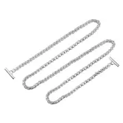 Iron Flat Chain Strap, 55" Handbag Purse Chain Strap DIY Bag Replacement, Silver
