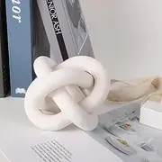 Jlong Wood Knot Decor, 3-Link Wood Chain Link Coffee Table Decor, Small Shelf Decor Accents, Hand Carved Modern Farmhouse Boho Wooden Knot Decorative Chain Wood Decor for Living Room Bedroom Office