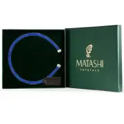 Matashi Blue Glittery Luxurious Crystal Bangle Bracelet Christmas Gift for Wife