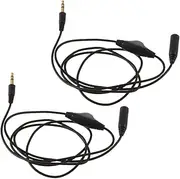 KALLORY 2Pcs Audio Extension Cable with Volume Control Durable and Wear Resistant Pulley Design Lightweight and Portable for Phone Headphones
