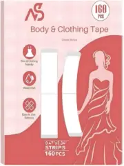 160 Strips Body and Clothing Tape Clear Double-Sided Tape for Clothes,Double Sid