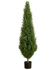 Nearly Natural 5ft Indoor/Outdoor UV-Resistant Artificial Rosemary Cone Topiary Tree
