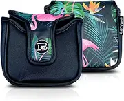 [Island Birdies] Premium Mallet Putter Cover - Aloha Spirit Design, PU Leather Exterior, Soft Interior, Magnetic Closure - Fits Ping, Odyssey, Scotty Cameron, TaylorMade & More