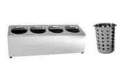 CATERCHEF STAINLESS STEEL CUTLERY HOLDER WITH BASKETS - 4 HOLES RECTANGULAR