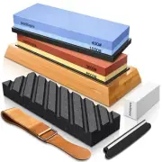 Intelitopia Complete Knife Sharpening Stone Set – Dual Grit Whetstone 400/100