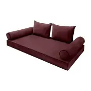 V4 Velvet Daybed Mattress Pillow Cover Complete Set Contrast Pipe Twin AD368