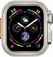 TOPBD for Apple Watch Watch Case 44mm 45mm 46mm 42mm 49mm Case Metal Watch Case(Titanium,45mm)