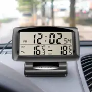 Car Thermometer Digital Alarm Clock Auto Vehicles Temperature Gauge with Backlig