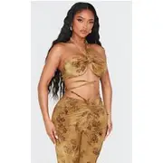 Shape Green Devore Knot Front Bralet, Green