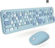 X9 Performance Colorful Keyboard and Mouse Combo - 2.4G Wireless Connectivity - Transform Your Space with Cute Wireless Keyboard and Mouse Set (110 Keys and 18 Shortcuts) - for PC and Chrome - Blue