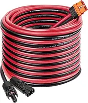 MOOKEERF Solar to XT60i Cable 10AWG 30FT Solar Panel to XT60i Adapter Connector XT60i-F Extension Cable for Portable Power Station Solar Generator