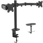 HUANUO Dual Monitor Stand Mount, Heavy Duty Fully Adjustable Black
