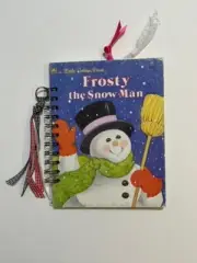 Junk Journal Handmade Frosty the Snowman Altered Little Golden Book Upcycle