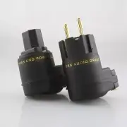 Audiocrast Right Angle EU Plug + IEC C13 Connector for HIFI Audio Power Cable