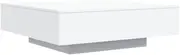 vidaXL White Engineered Wood Coffee Table with RGB LED Lights - Modern Light-Up Square Center Table for Living Room/Office