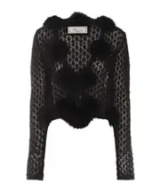 Blumarine Pom-Poms Embellished Cardigan M Black