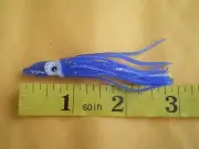 10 PCS. 3" (7.5cm.) BLUE SQUID SKIRT HOOCHIES, OCTOPUS LURE BAITS