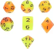 Kisangel 7PCS Luminous Two Color Multi Sided Dice for Parties Fun Gaming Dices Irregular Shapes Safe Material for Home and Bar Entertainment