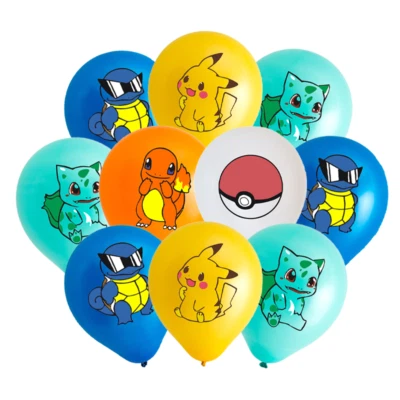 10 Pokemon Pikachu Latex Balloons Birthday Party Decoration Helium Inflatable