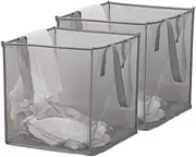 2-Pack Pop up Laundry Hamper, Collapsible Laundry Baskets with Handles, Portable Mesh Laundry Basket, Dirty Clothes Hamper for Washing, Laundry Basket for Room/Dorm/Travel Storage (Grey)