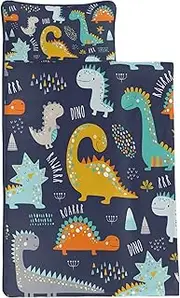 HOSIMA Nap Mat -Blue Butterfly Sleeping Bag with Removable Pillow - Daycare and Sleepovers Preschool Kindergarten Bedding Set for Kids Toddler Boys Girls