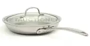 New CALPHALON 3-Ply Stainless Steel 10" Omelette Fry Pan with Glass Lid Cover