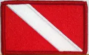 SCUBA Flag Military Tactical Patch W/ VELCRO® Brand Fastener Red Border #05