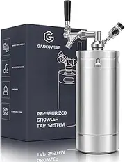 128OZ Mini Keg Growler, Pressurized Home Dispenser System with Self-Closing Design Faucet Keeps Carbonation and Fresh for Homebrew, Craft and Draft Beer