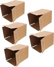 Tofficu Medium Shipping Boxes 5pcs Sturdy Corrugated Cardboard Boxes Small Wrap Boxes for Moving Paper Shipping Boxes