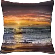 ALLiYa Sunset Beach Double Sided Plush Pillowcase (Multiple Sizes) Pillow Sofa Bed Pillow Interior Decoration Pillow