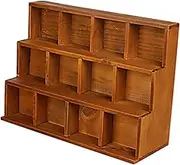 MINAOLULUS Multifunctional Vintage Storage Cabinet Case Desktop Organizer for Home Office Stylish Stair Shelf for Keys Cellphones Jewelry and Makeup Storage
