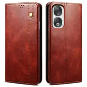 For Honor 90 Pro PU Leather Flip Cover Waxy Crazy Horse Texture Stand Wallet Phone Case