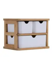 [Clevinger] Bamboo Fibre Storage Drawer Set in Brown