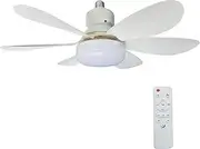 Socket Fan Light -18" with Remote, E26/E27/B22 Plug in Light Bulb for Bedroom, Kitchen, Living Room, Workshop-3 Color Temperatures, 3 Fan Speeds,2000 lumens,50W