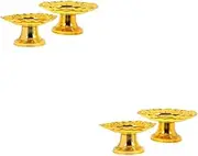 2sets Offerings Basket Buddhist Altar Supplies Brass Plate Decorative Bowl Lotus Trays Multifunctional Plate Set 2pcs*2