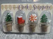 Meadowsweet Kitchens Holiday Glass Cork Wine Bottle Stoppers