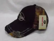 Mossy Oak Simco Longhorn 2016 Black & Camo Distressed Baseball Hat Cap