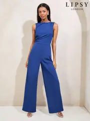 Lipsy Blue Sleeveless Hardware Detail Jumpsuit (AR9479) | $91