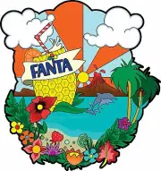 FANTA SOFT DRINK VOLCANO DOLPHINS 20" HEAVY DUTY USA MADE METAL ADVERTISING SIGN