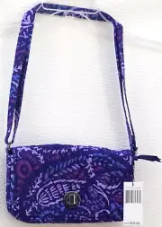 Vera Bradley Turnlock Crossbody Shoulder Bag in Paisley Amethyst - NWT