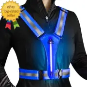 LED Reflective Vest Safety Gear Light up Vest for Night Walking Cycling, High Vi