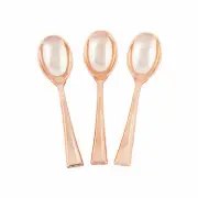 Metallic Rose Gold Mini Spoons - Party Supplies - 50 Pieces