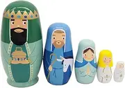 WEIMEI - Russian Nesting Dolls Matryoshka Wood Stacking Nested Set 5 Pieces Handmade Toys for Children Kids Christmas Birthday Home Decoration