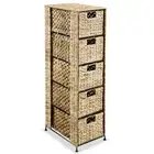 Water Hyacinth Baskets Storage Drawers Organiser Cabinet Dresser Tallboy Storage
